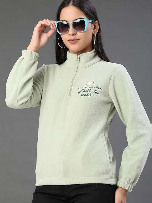women solid long sleeve sweatshirt - 21980665 -  Standard Image - 0