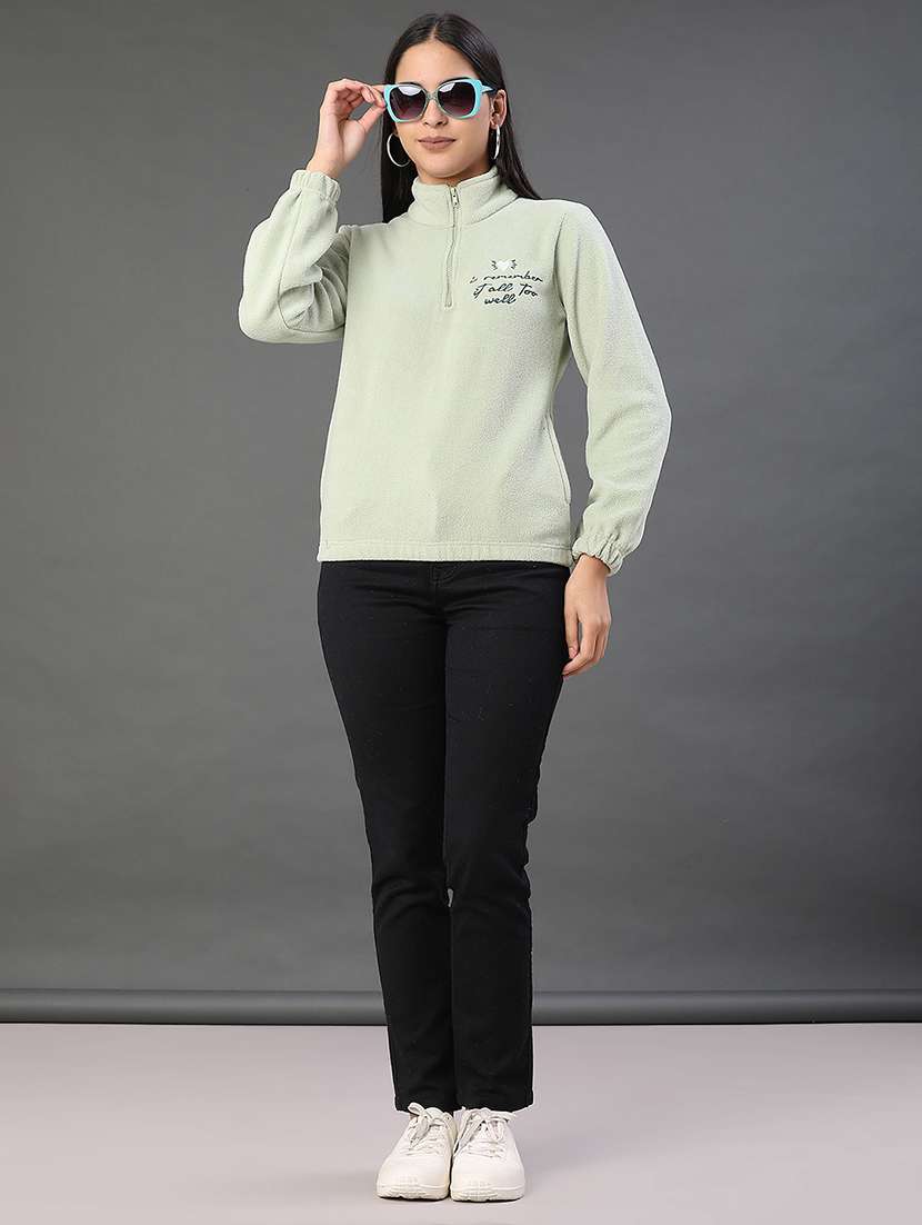 women solid long sleeve sweatshirt - 21980665 -  Standard Image - 5