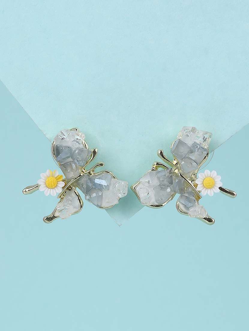 cute butterfly daisy stud earrings