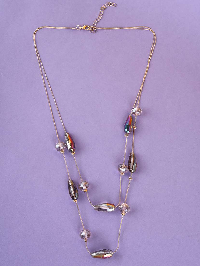 multi colored metal chain necklace