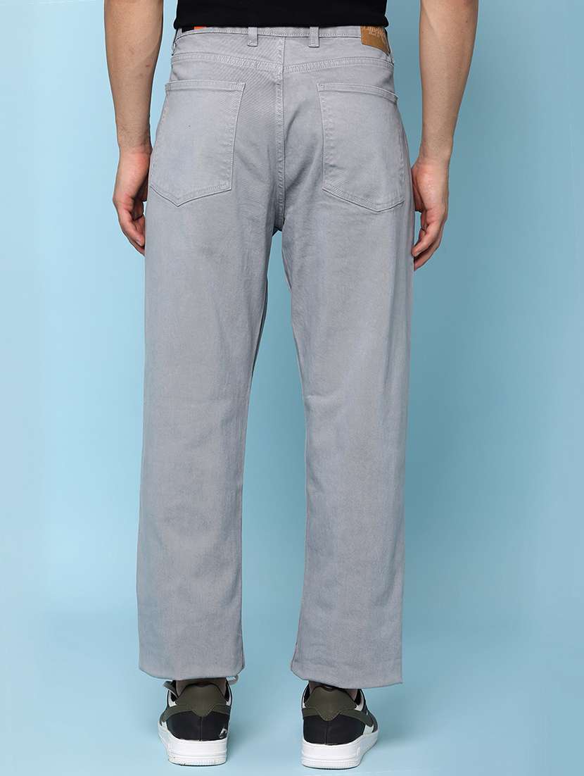 men plain mid rise full length straight jeans - 21980753 -  Standard Image - 3