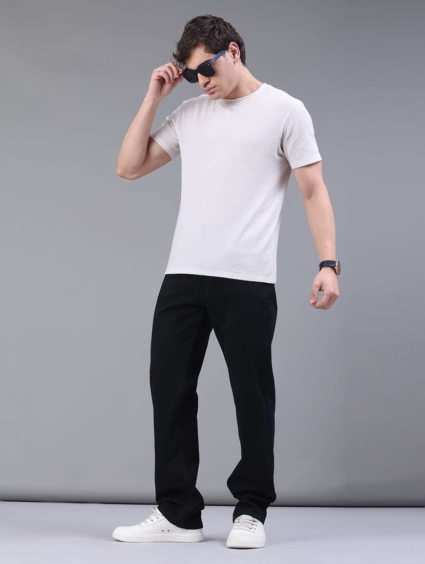men plain mid rise full length straight jeans - 21980795 -  Standard Image - 5