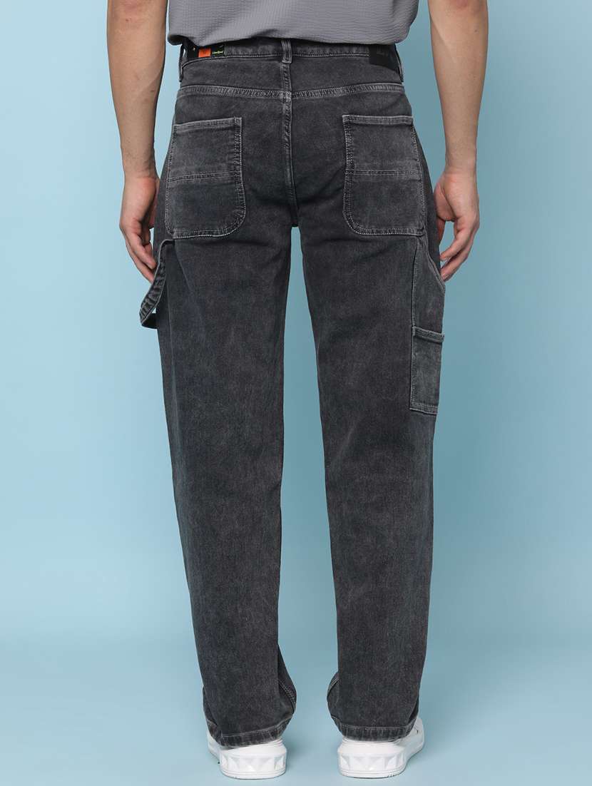 Men Plain Mid Rise Full Length Straight Jeans - 21980796 -  Standard Image - 3