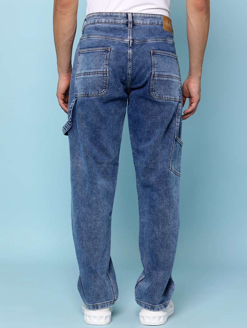 Men Plain Mid Rise Full Length Straight Jeans - 21980797 -  Standard Image - 3