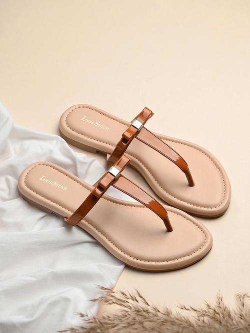 women beige solid slip on sandal - 21980893 - Standard Image - 0