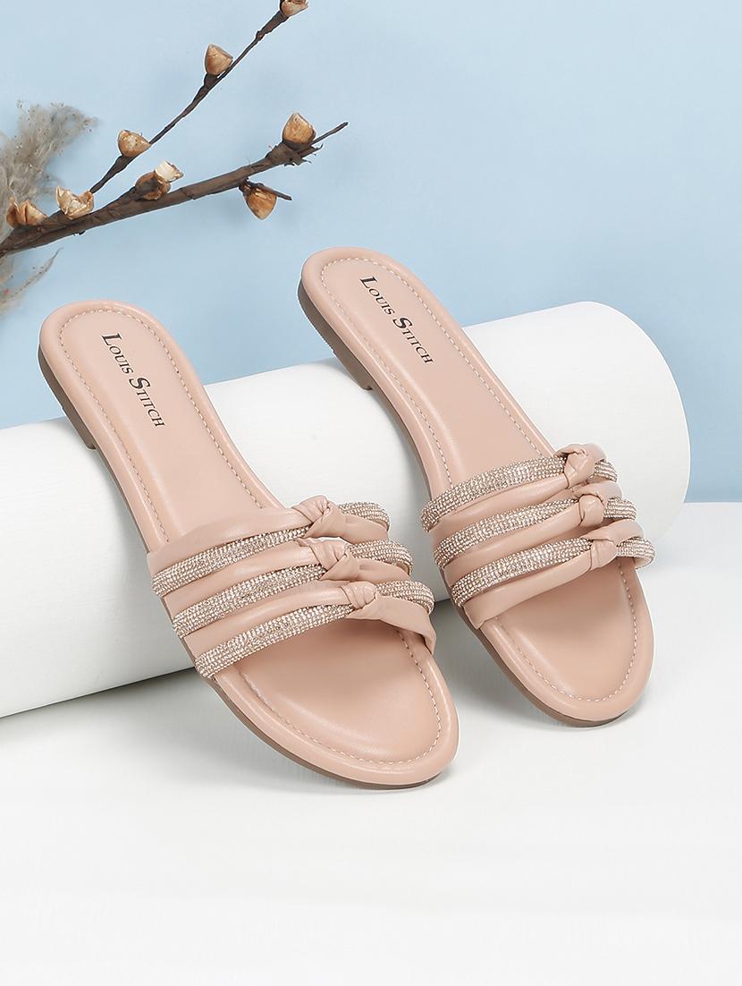 women nude embellished slip on flat - 21980905 - Zoom Image - 0