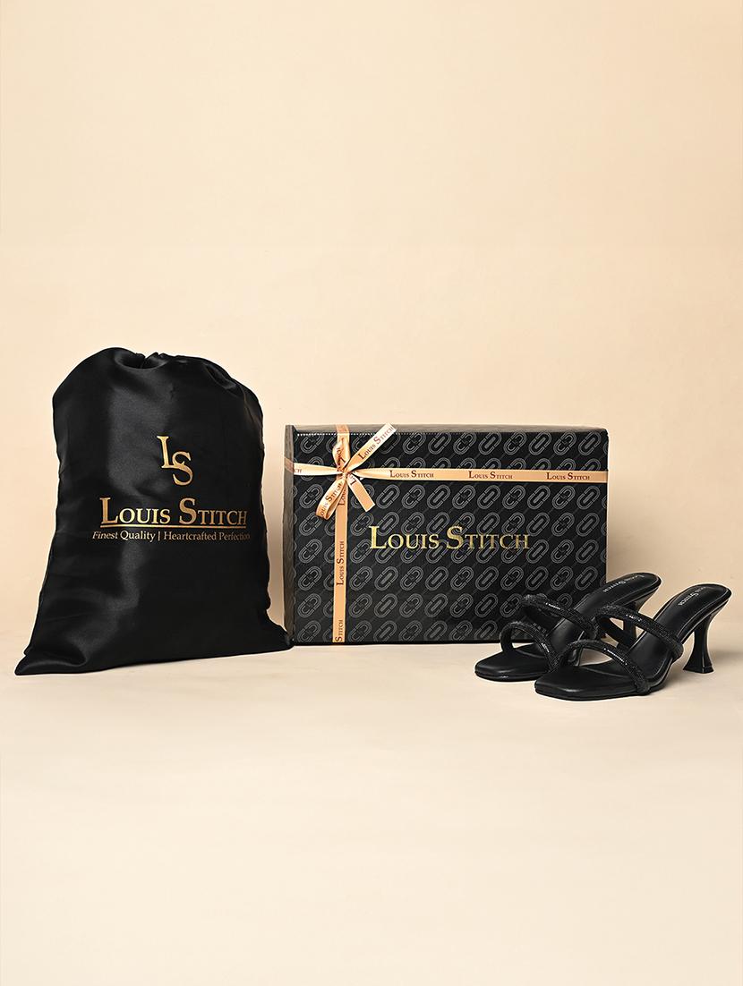 women black solid slip on heels - 21980907 - Standard Image - 5