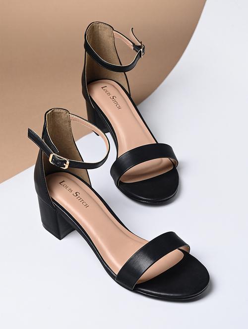 women solid ankle strap block sandal - 21980908 - Standard Image - 0
