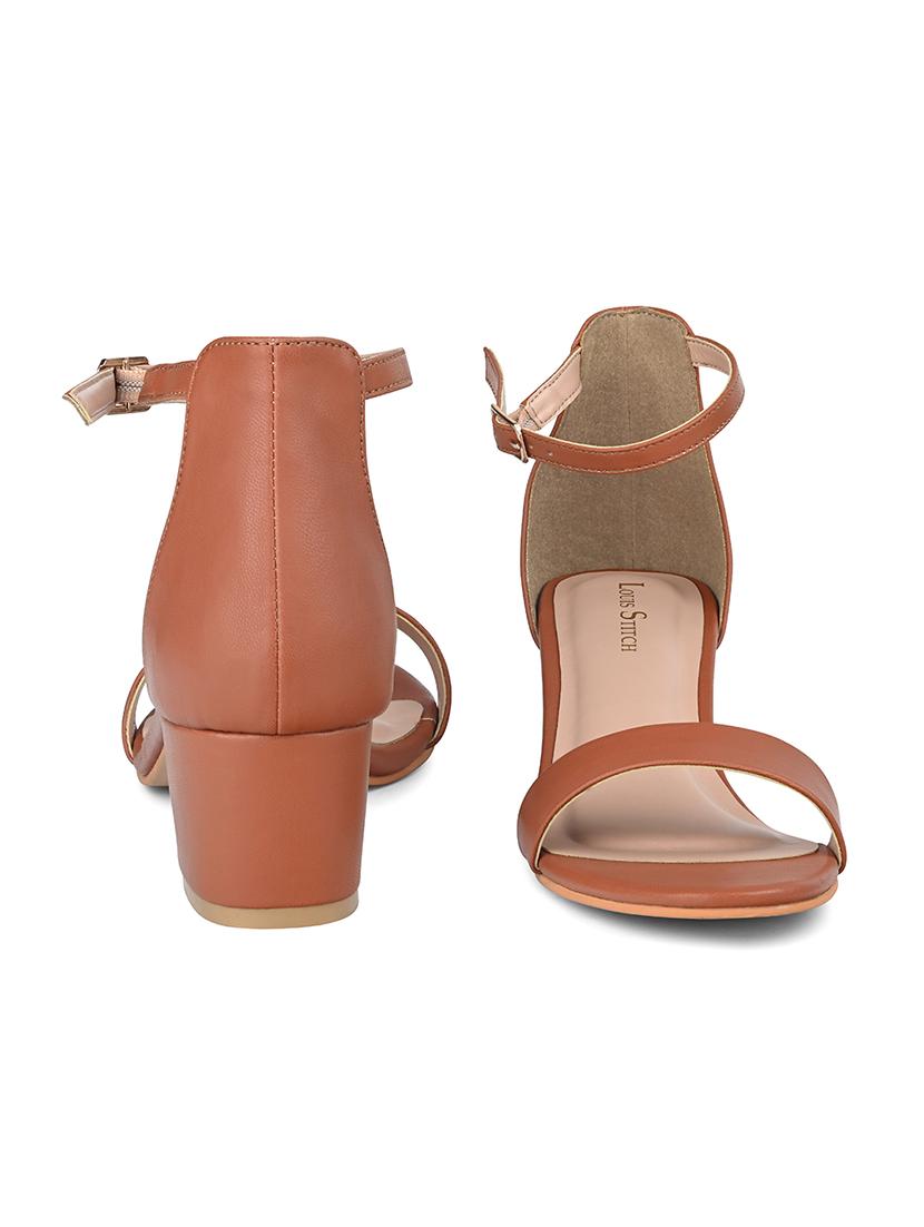 women solid ankle strap block sandal - 21980909 - Standard Image - 3