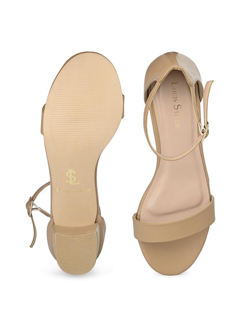 women solid ankle strap block sandal - 21980910 - Standard Image - 3