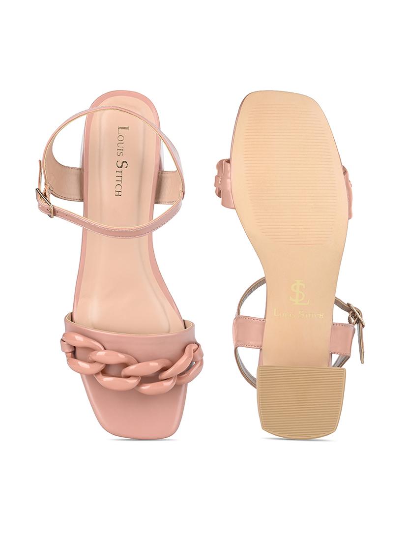 women solid back strap block sandal - 21980912 - Standard Image - 3