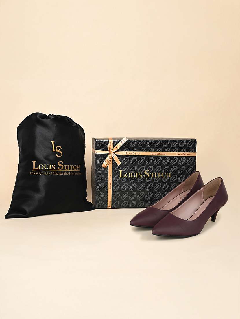 women maroon solid pump - 21980916 -  Standard Image - 5