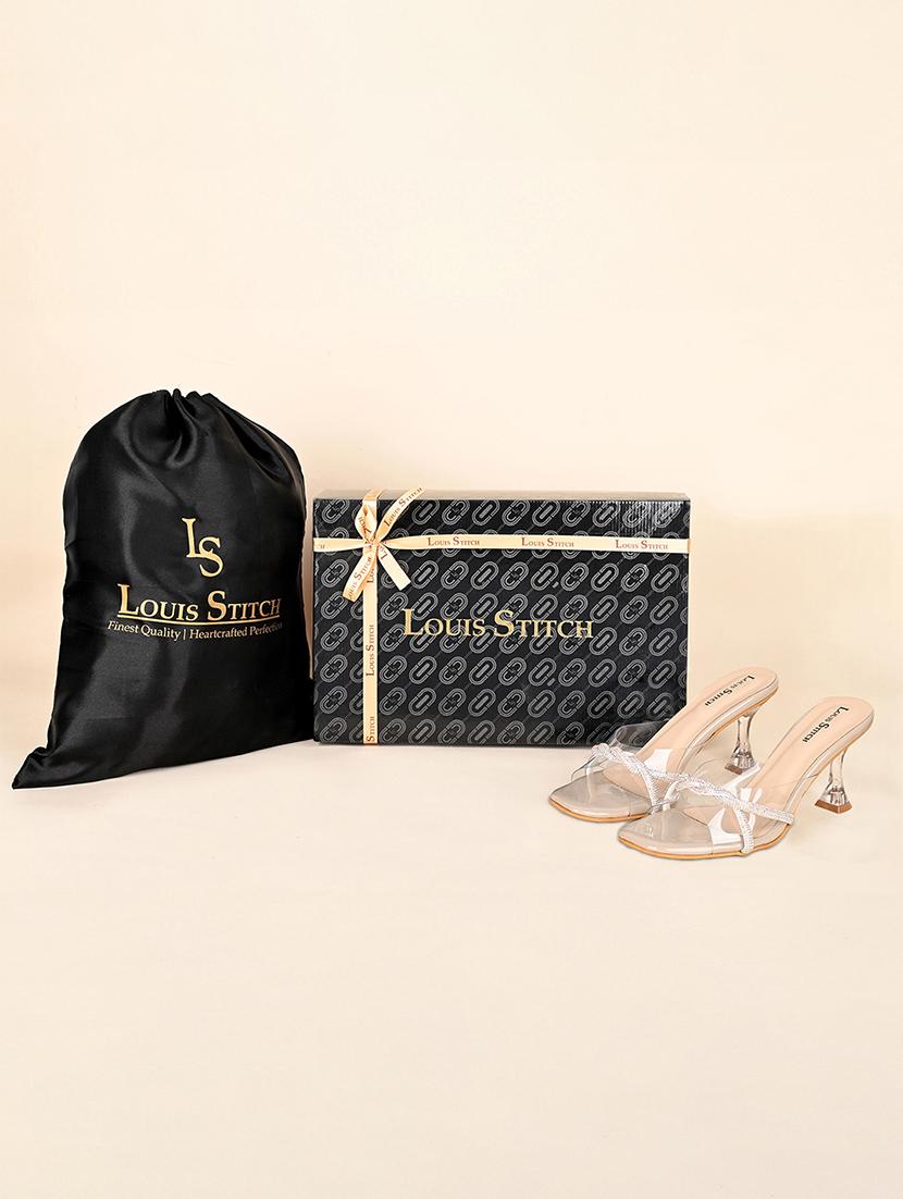 women nude embellished slip on heels - 21980917 - Standard Image - 5