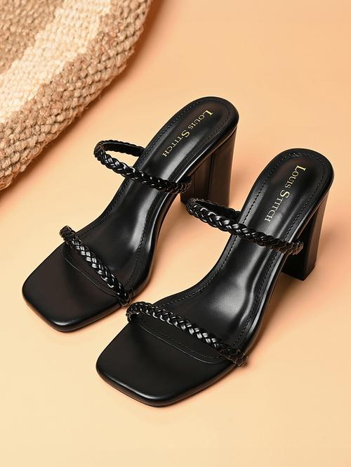 black pu mules sandals - 21980927 - Standard Image - 0