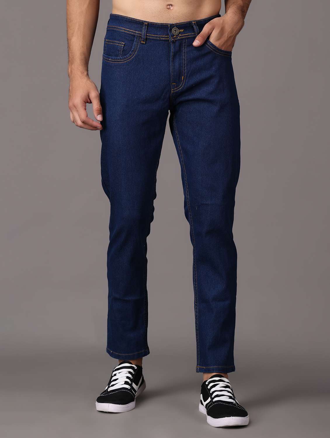 men blue mid rise full length jeans - 21980957 -  Zoom Image - 0