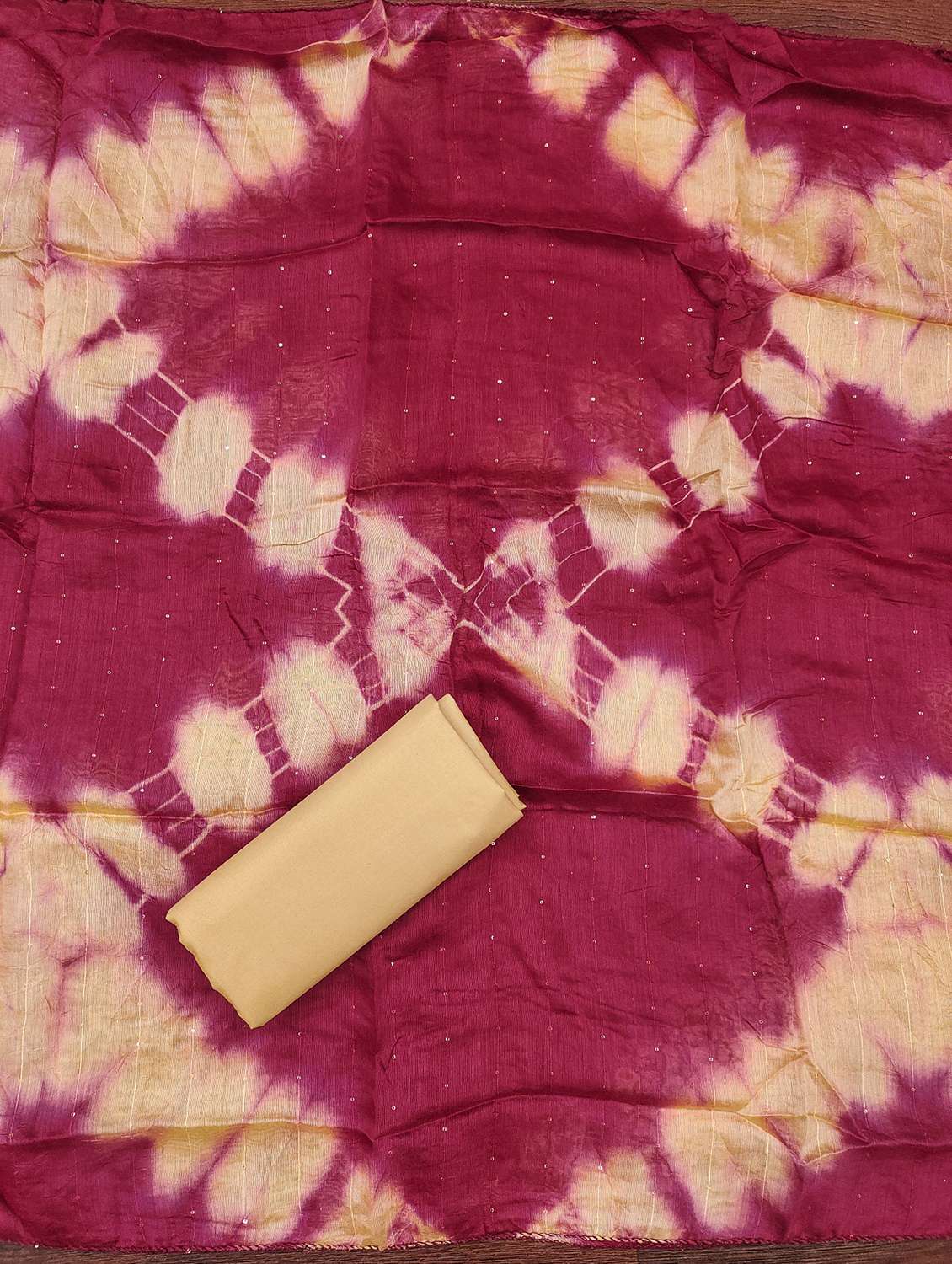 women solid with work embroidered unstitched suit set - 21980999 -  Standard Image - 3