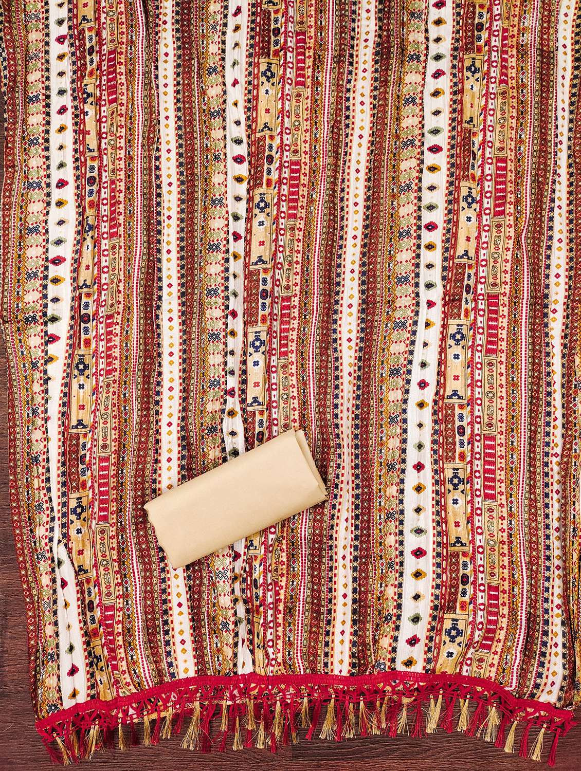 women solid with work embroidered unstitched suit set - 21981007 -  Standard Image - 3