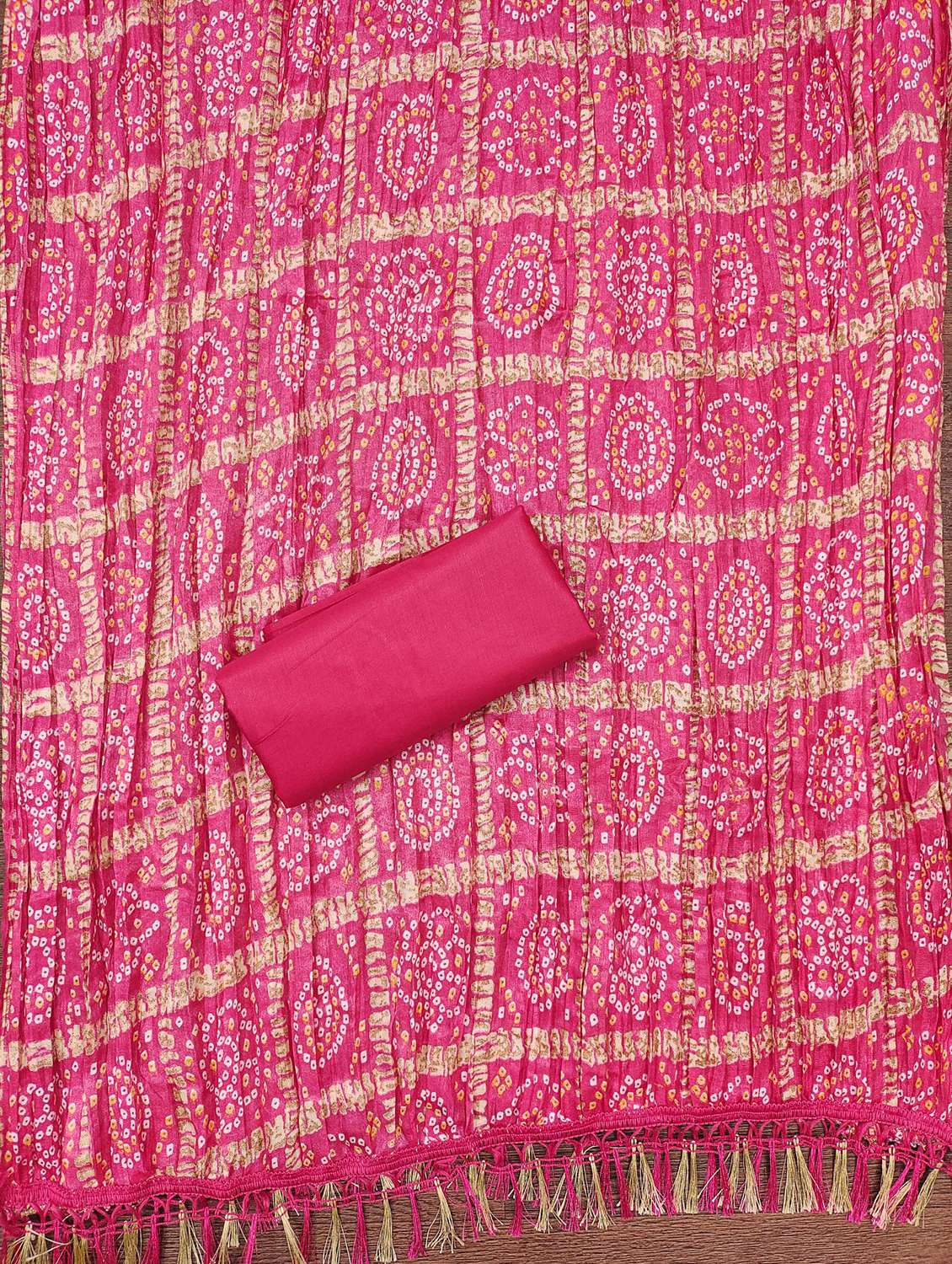 women solid with work embroidered unstitched suit set - 21981014 -  Standard Image - 3