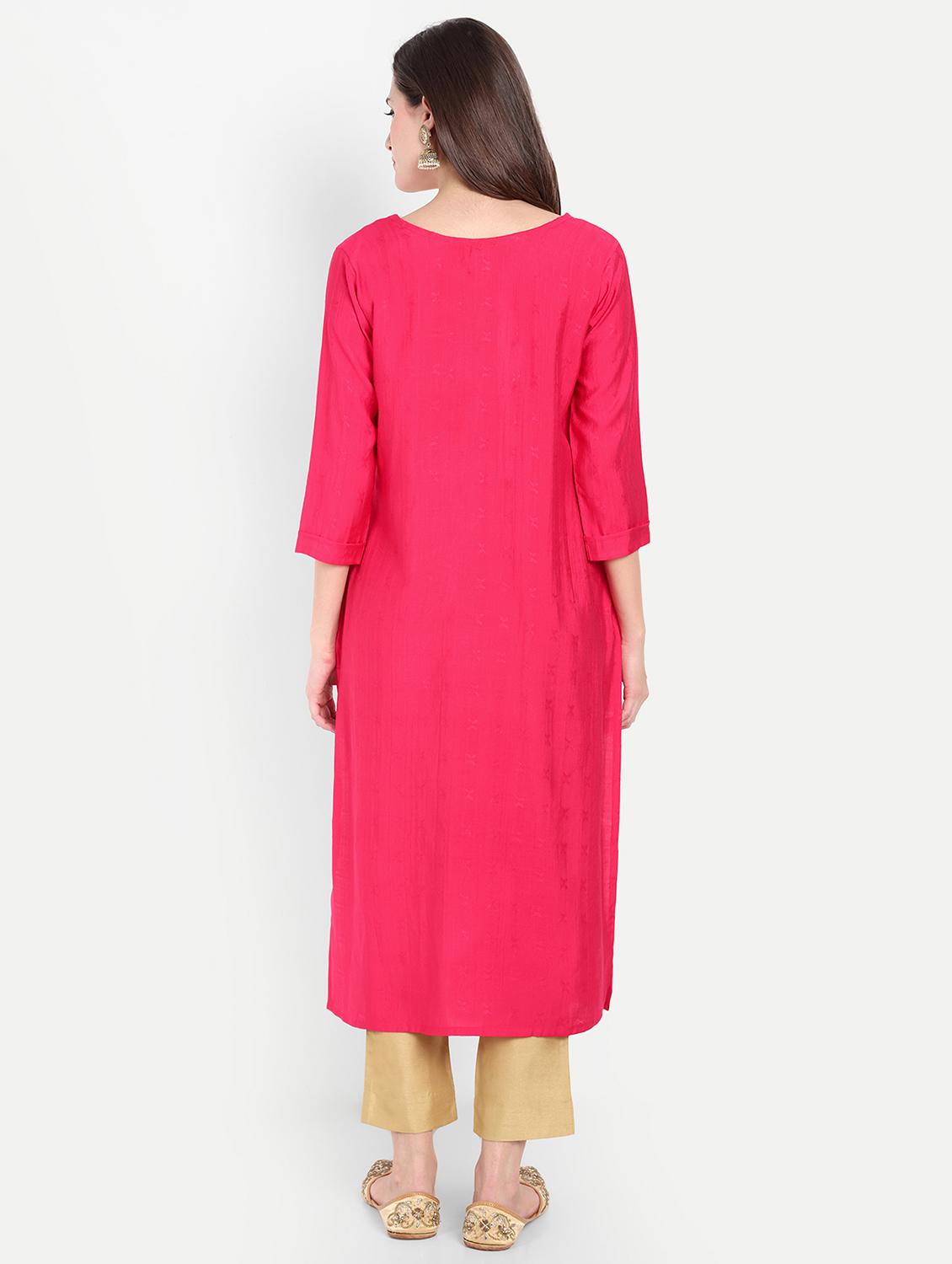 women self designed three quarter sleeve kurta - 21981047 - Standard Image - 3