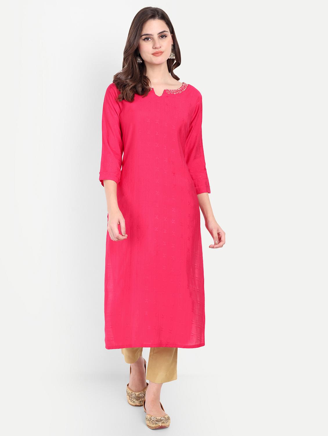 women self designed three quarter sleeve kurta - 21981047 - Standard Image - 5