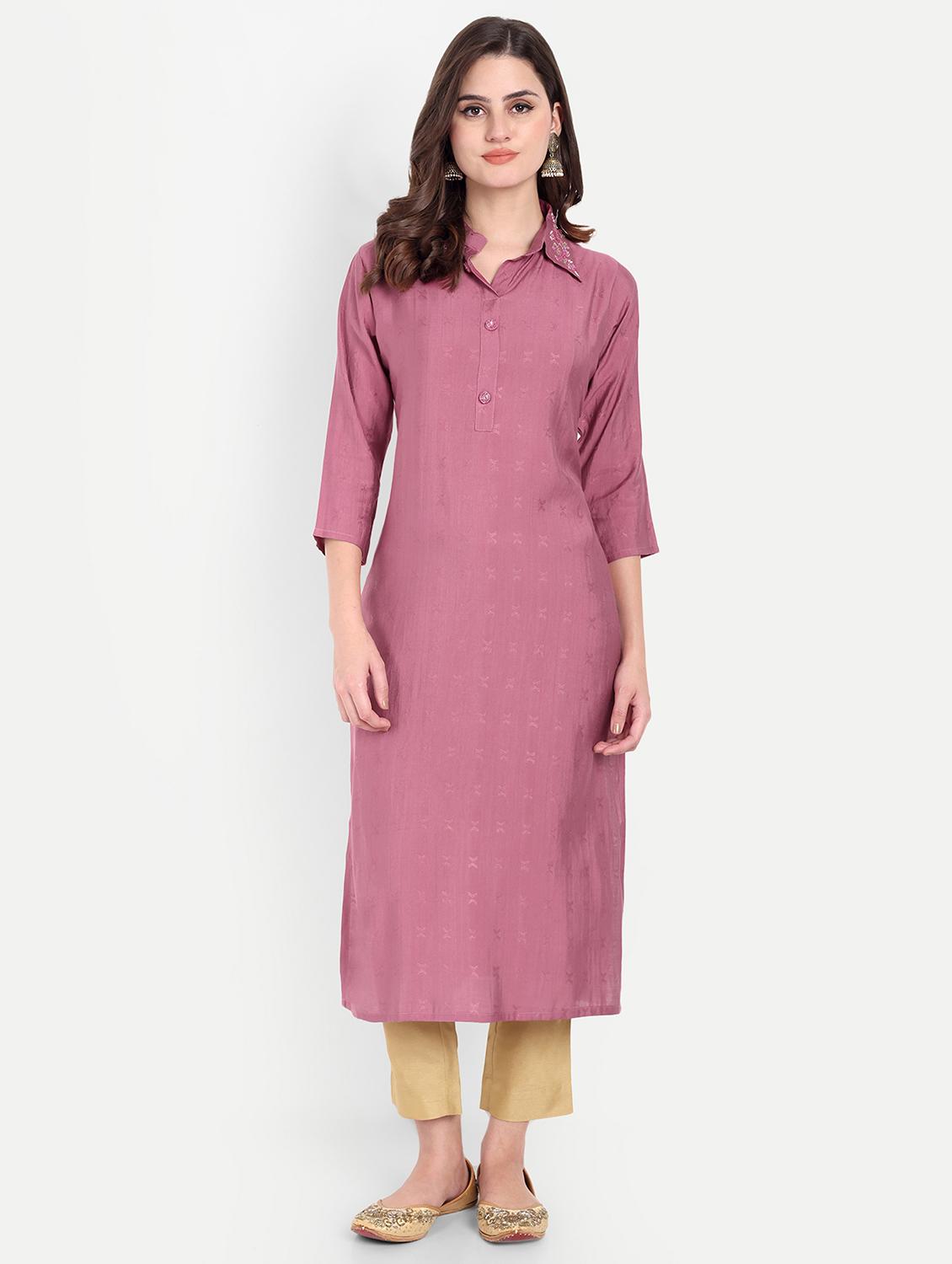 women self designed three quarter sleeve kurta - 21981050 - Standard Image - 5