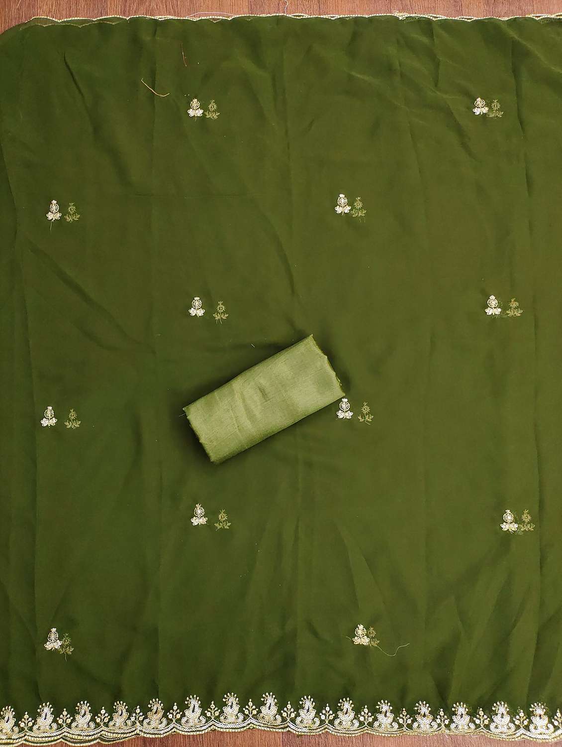 women solid with work embroidered unstitched suit set - 21981136 -  Standard Image - 3