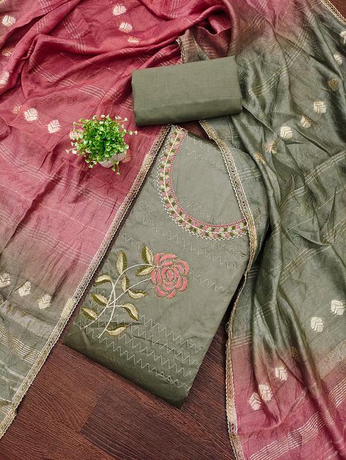 women embroidered unstitched suit set - 21981160 - Standard Image - 0