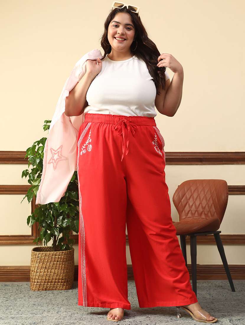 women plus size solid mid rise wide leg trouser - 21981179 - Standard Image - 5