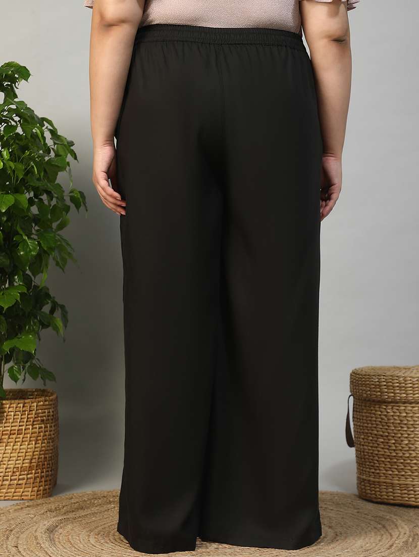 women plus size solid mid rise wide leg trouser - 21981181 - Standard Image - 5
