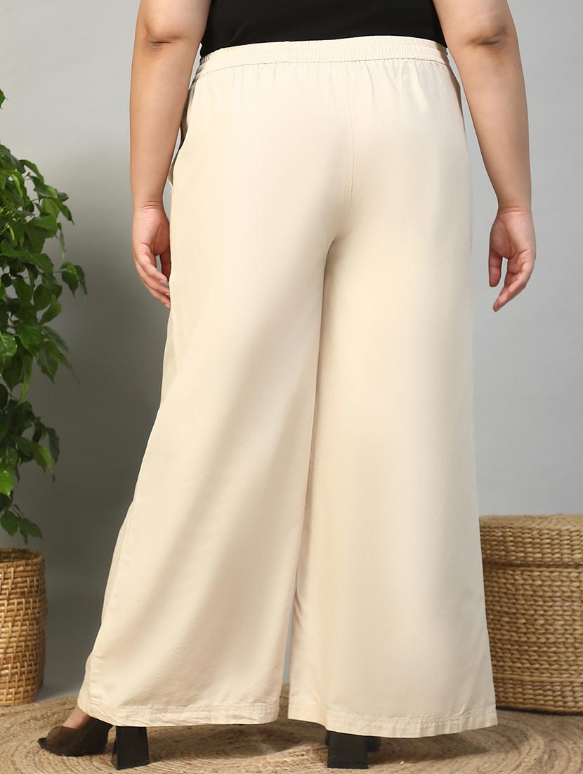 women plus size solid mid rise wide leg trouser - 21981182 - Standard Image - 3