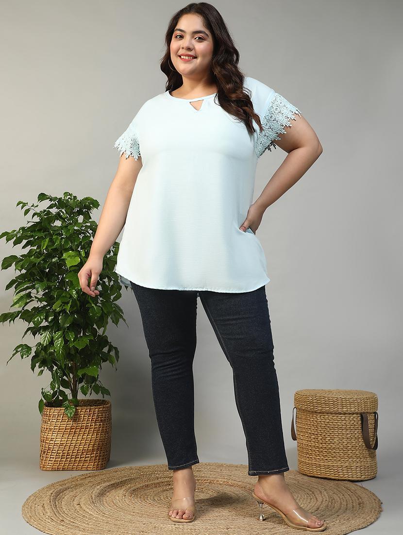 women plus size solid short sleeve top - 21981193 - Standard Image - 5
