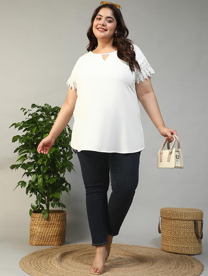 women plus size solid short sleeve top - 21981194 - Standard Image - 5