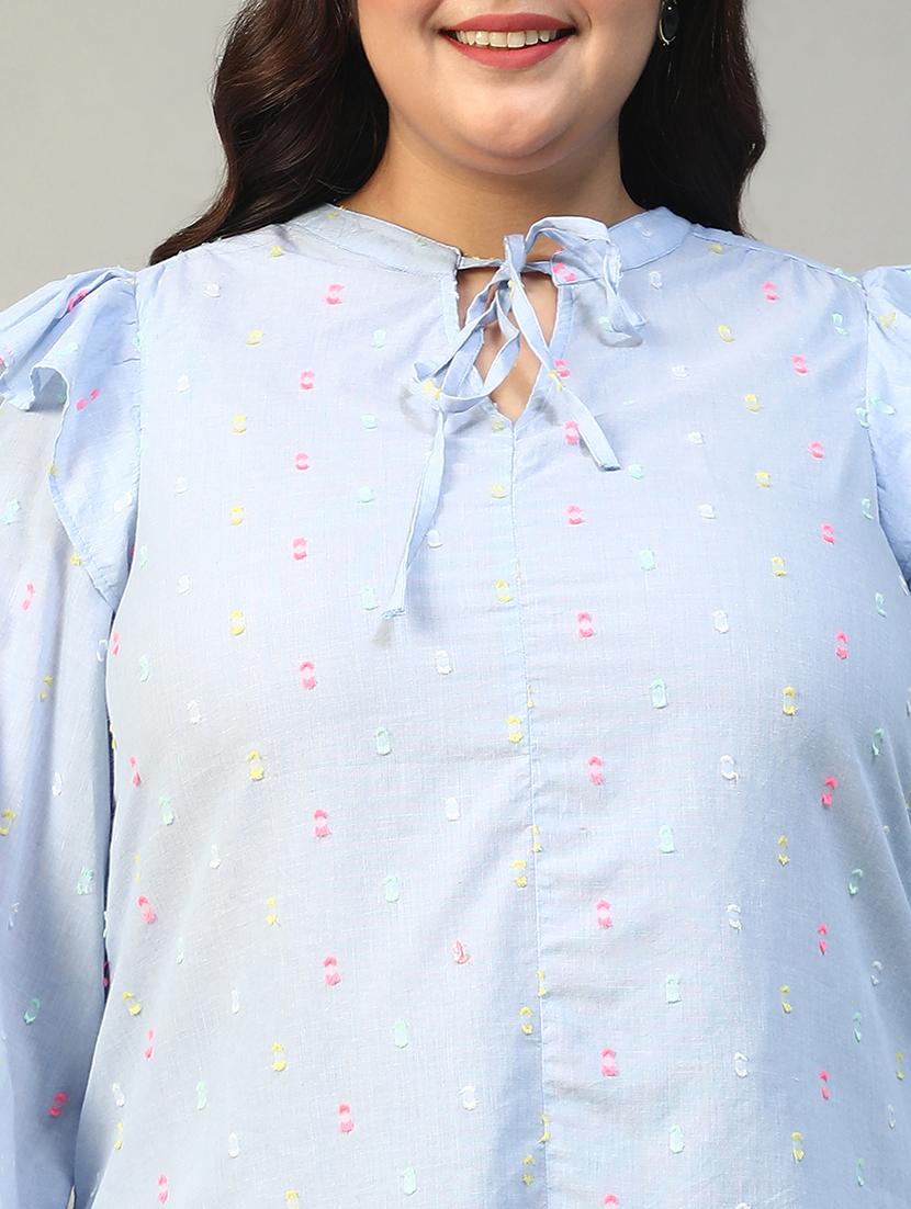 women plus size self designed puff sleeve top - 21981200 - Standard Image - 3
