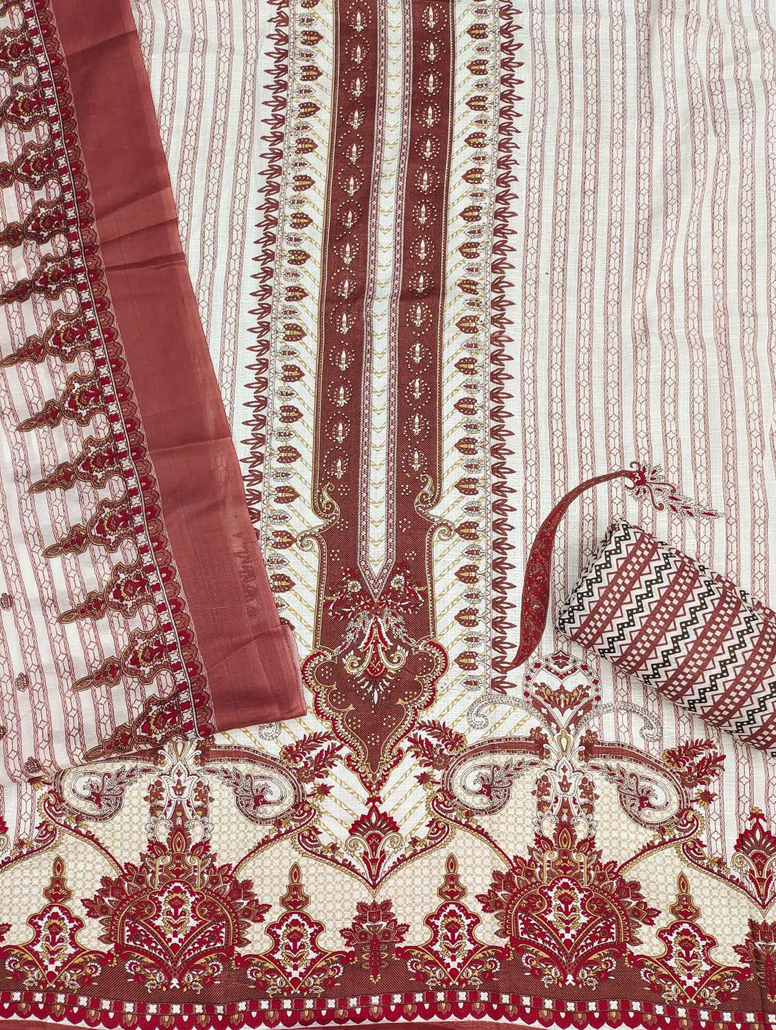 women printed unstitched suit set - 21981218 - Standard Image - 3