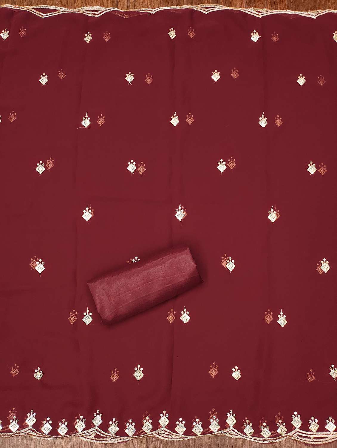 women embroidered unstitched suit set - 21981237 -  Standard Image - 3