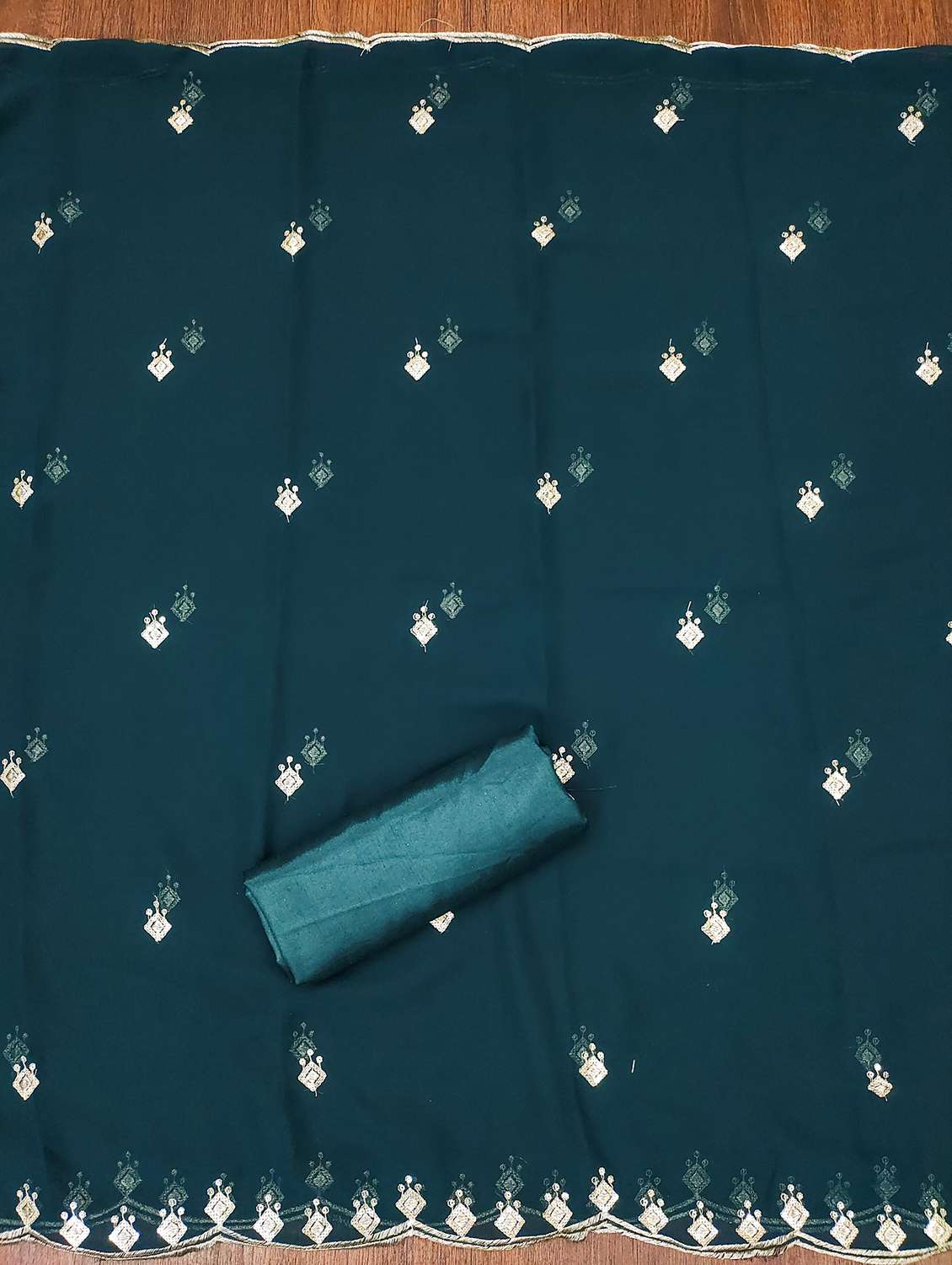 women embroidered unstitched suit set - 21981239 -  Standard Image - 3