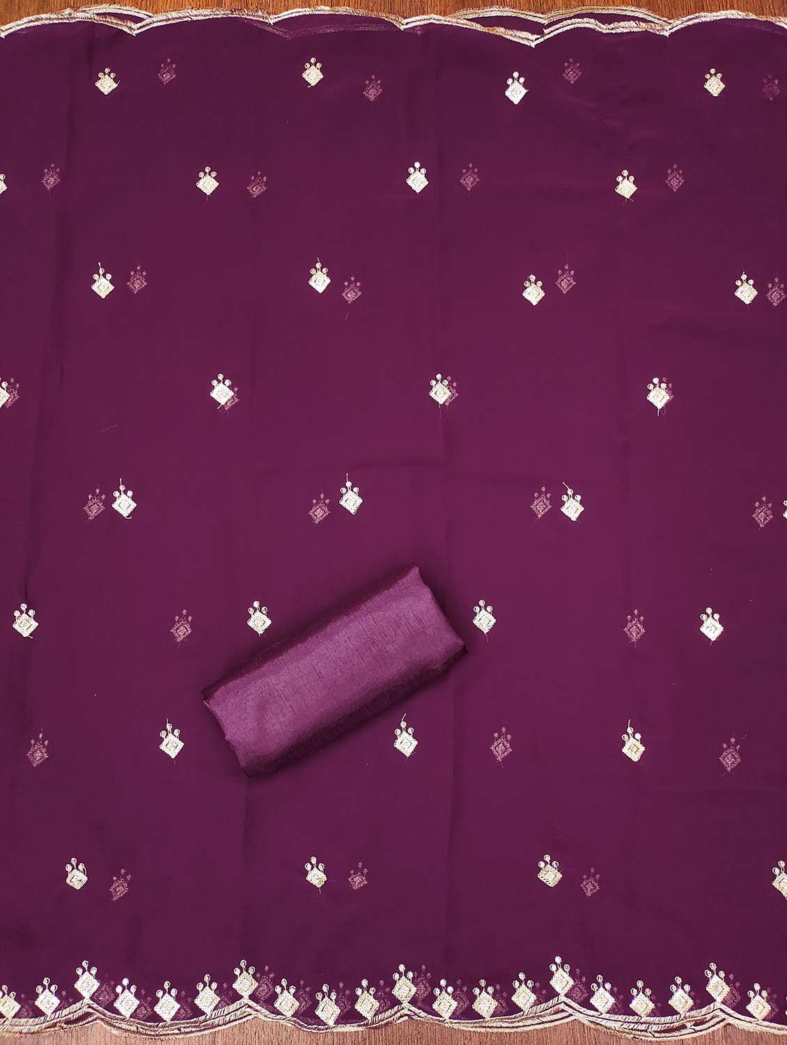 women embroidered unstitched suit set - 21981241 -  Standard Image - 3