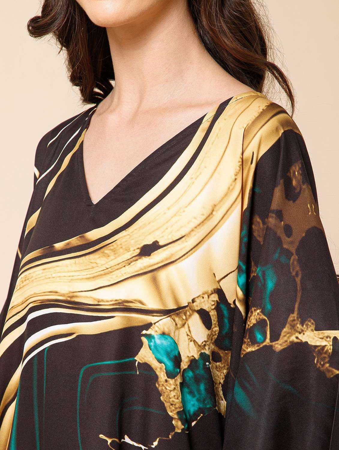 women printed kimono sleeve kaftan dress - 21981243 -  Standard Image - 3