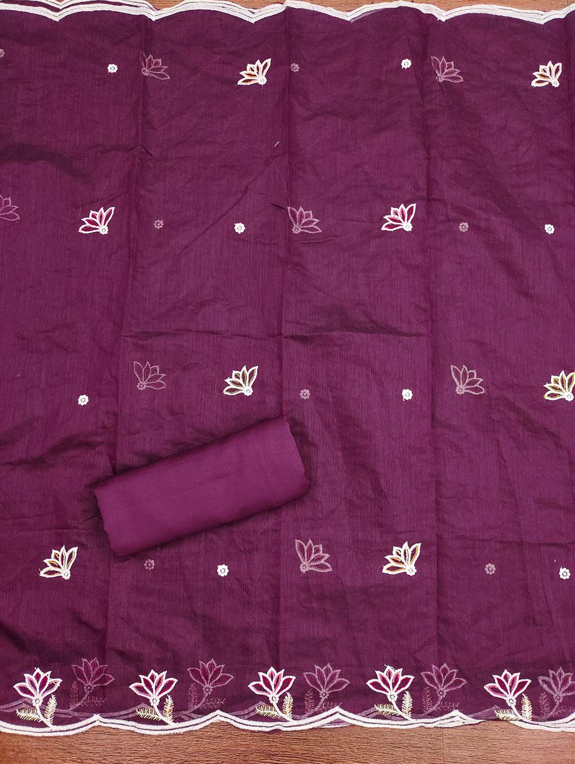  women embroidered unstitched suit set - 21981245 -  Standard Image - 3