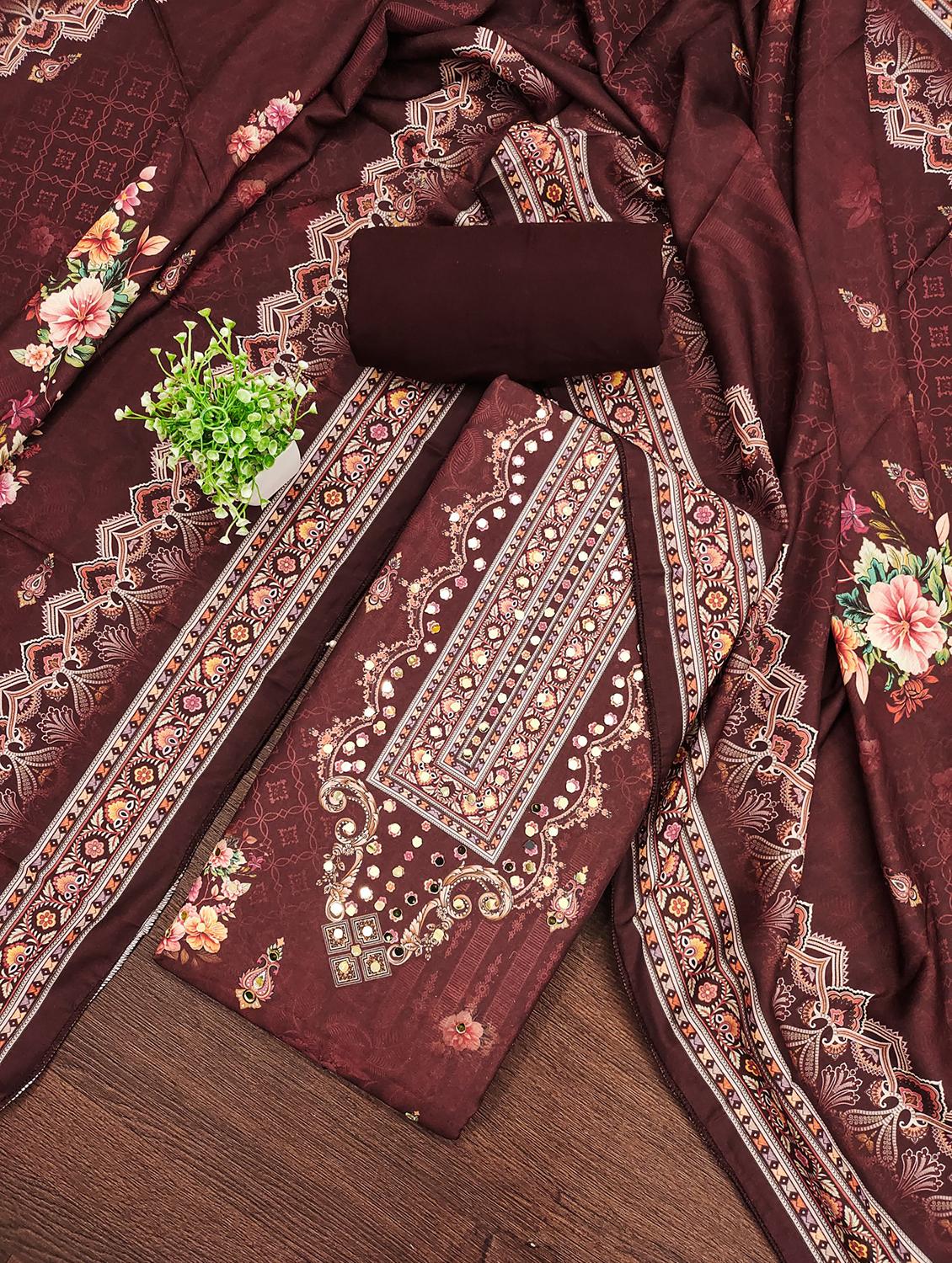 women floral print unstitched suit set - 21981295 - Zoom Image - 0