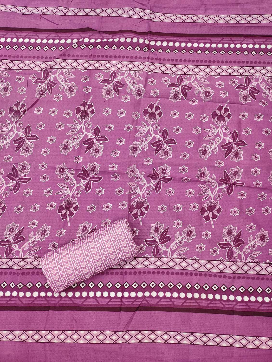 women printed with embroidery work unstitched suit set - 21981312 -  Standard Image - 3