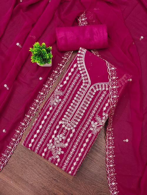 women embroidered unstitched suit set - 21981317 - Standard Image - 0