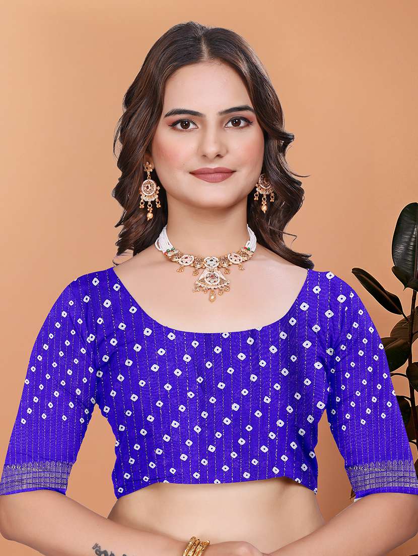 women printed bordered saree with blouse - 21981365 - Standard Image - 5