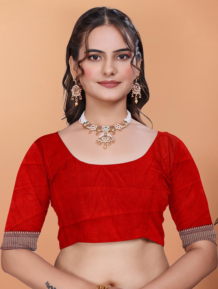 women printed bordered saree with blouse - 21981412 - Standard Image - 5