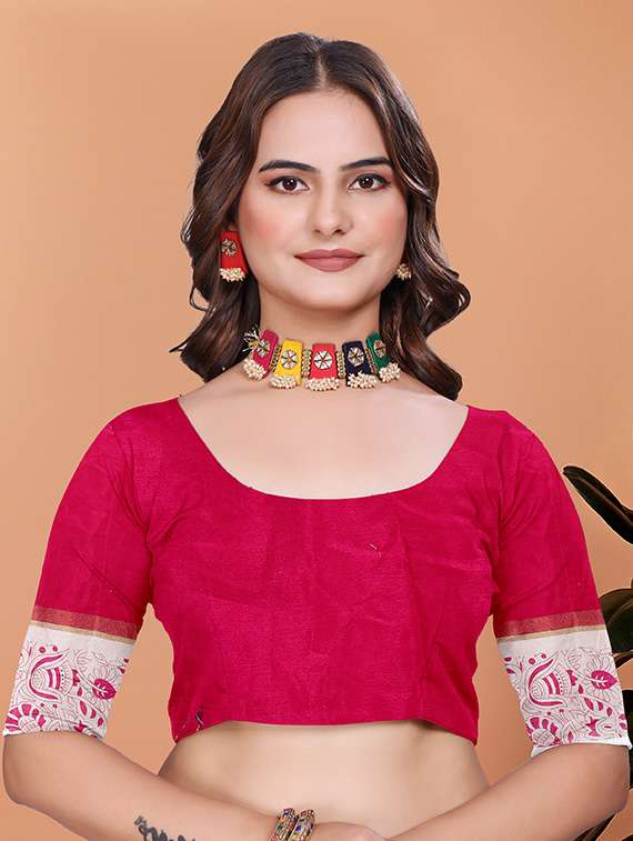 women kalamkari printed saree with blouse - 21981438 -  Standard Image - 3