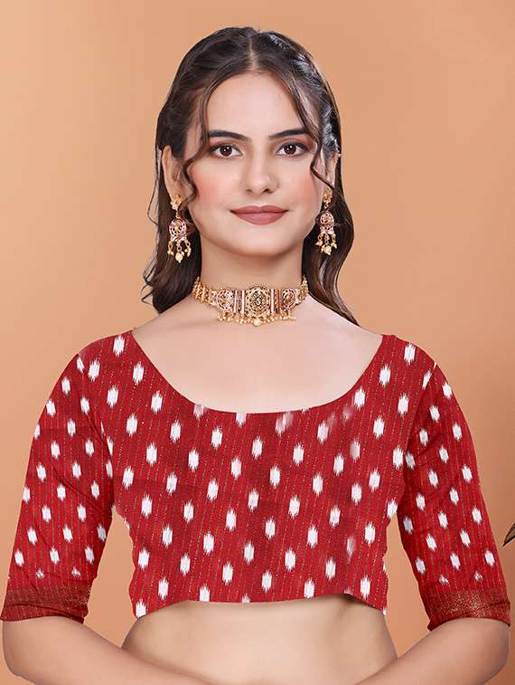 women printed bordered saree with blouse - 21981442 - Standard Image - 3