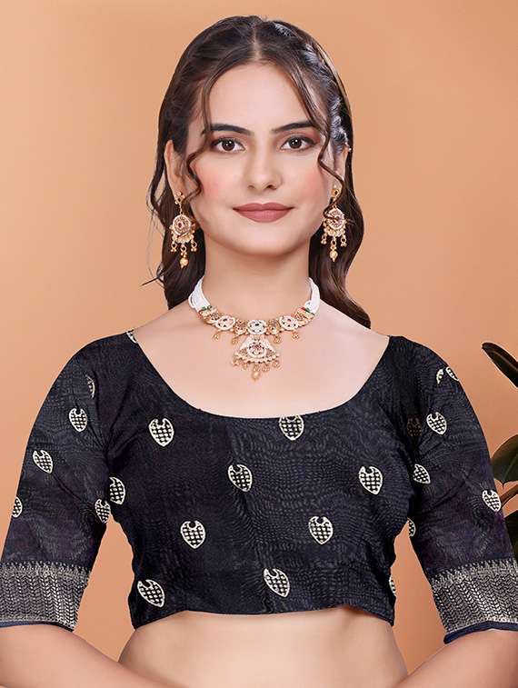 women bandhani printed bordered saree with blouse - 21981456 -  Standard Image - 3