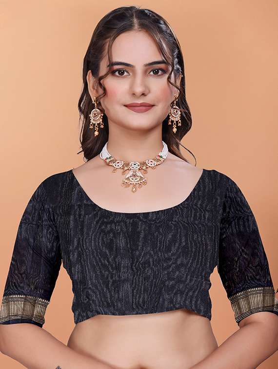 women printed bordered saree with blouse - 21981500 - Standard Image - 3