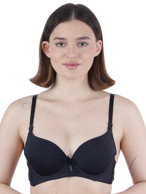 women black solid underwierd push up bra - 21981505 -  Standard Image - 0