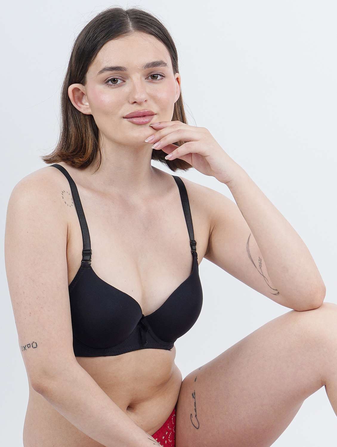 women black solid underwierd push up bra - 21981505 -  Standard Image - 3